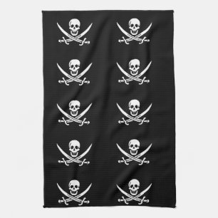 Toalla pirata de cráneo y cruz