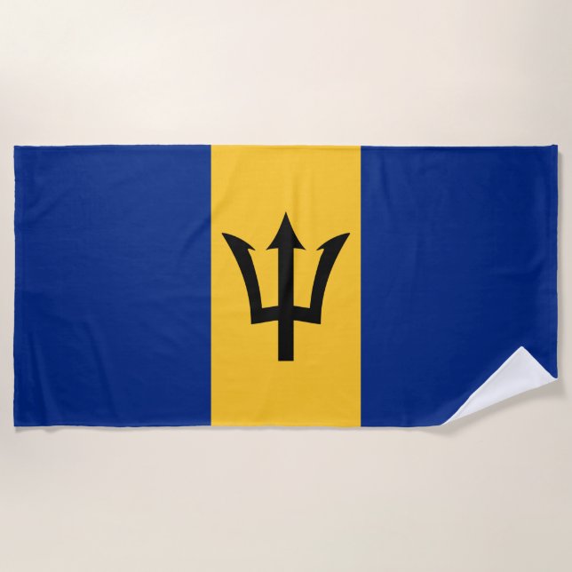 Toalla playa con bandera de Barbados (Anverso)