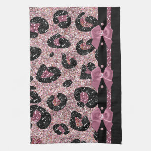 Toalla RAB Rockabilly Pink Leopard Print Ribbon Bo