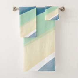 Toalla rayada verde azul