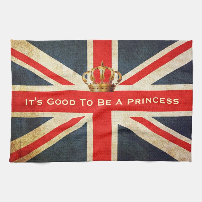 Toalla real de la princesa cocina de Union Jack (Horizontal)