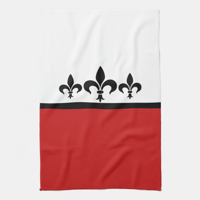 Toalla Red Swanky Fleur De Lis (Vertical)