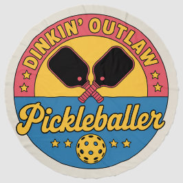 Toalla redonda de playa de Dinkin’ Pickleballer al