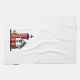 Toalla redonda del navidad del faro de la isla