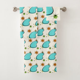 Toalla retro de bumerán atómico y de estallidos