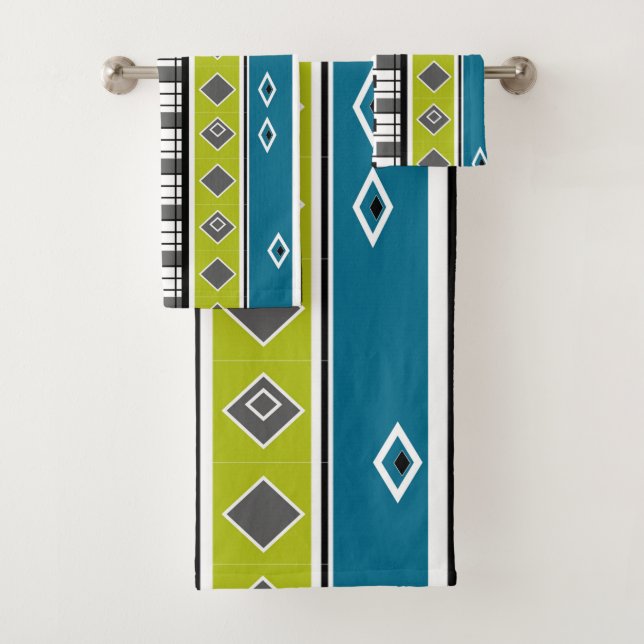 Toalla retro, sesenta, popular, de moda, azul, ver (In situ)