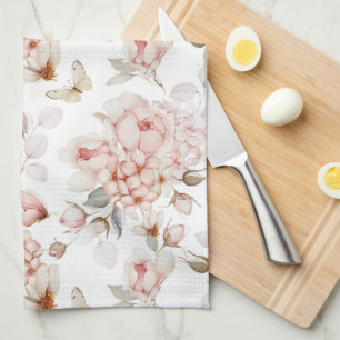 Toalla romántica de cocina con patrón floral