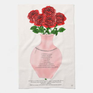 Toalla Romántica de Receta de Cazuela de Recién Ca