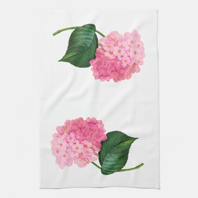 Toalla rosa de cocina de Hydrangea (Vertical)