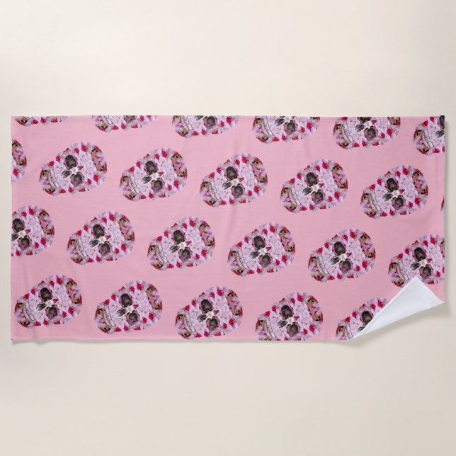 Toalla rosa de la playa de Skull (Anverso)