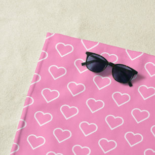 Toalla rosa de playa con corazón: elige colores