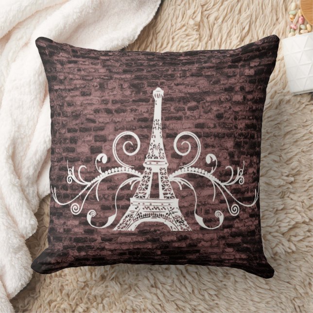 Toalla Rosa Eiffel Cojín decorativo Grunge (Manta)