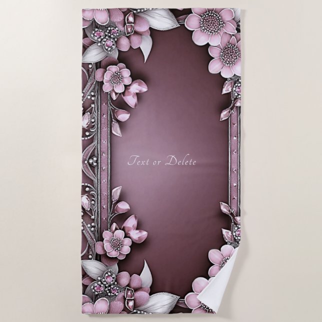 Toalla rosa Floral Beach (Anverso)
