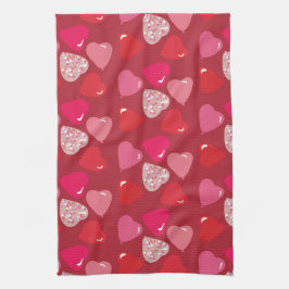 Toalla rosa roja de los globos de San Valentín Min