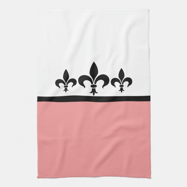 Toalla rosa Swanky Fleur De Lis (Vertical)