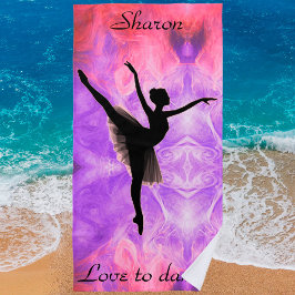 Toalla rosa y morada de playa de chicas "Love to D