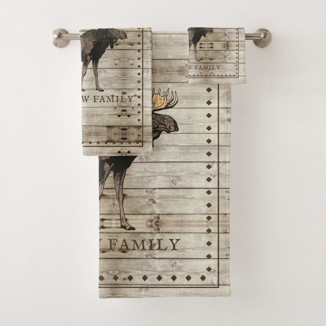 Toalla Rustic Wood Moose (In situ)