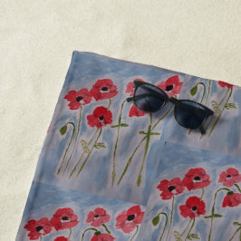 Toalla salvaje de playa de Poppies Rojos
