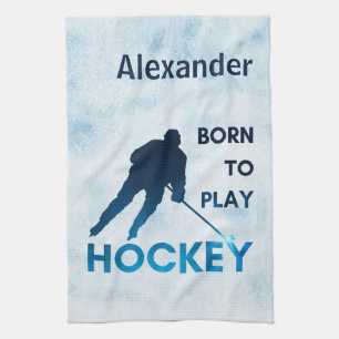 Toalla seca de hockey de hielo nacida para jugar a