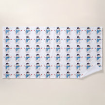 Toalla Snowman Winter Beach