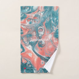 Toalla sudorosa de color blanco de coral verde azu