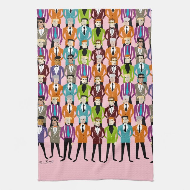 Toalla T Retro Suits - rosa (Vertical)