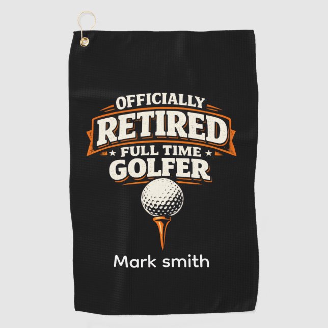 Toalla temática de jubilación de golf para golfist (Anverso)