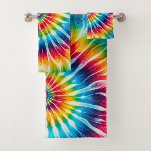 Toalla Tie Dye Arcoíris Psicodélico Set