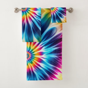 Toalla Tie Dye Arcoíris Psicodélico Set