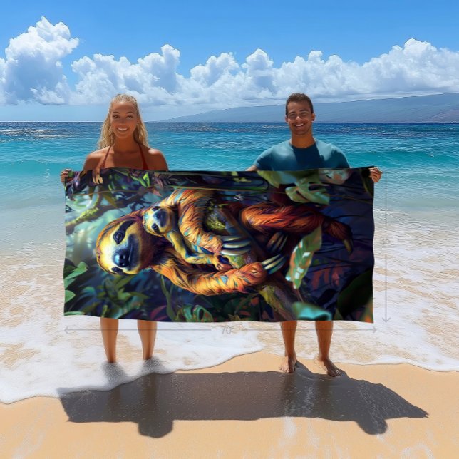 Toalla tropical colorida y toalla de playa para be (Take this great towel on vacation with you - large size but light weight for easy packing)