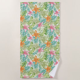 Toalla tropical de playa de impresión de verano