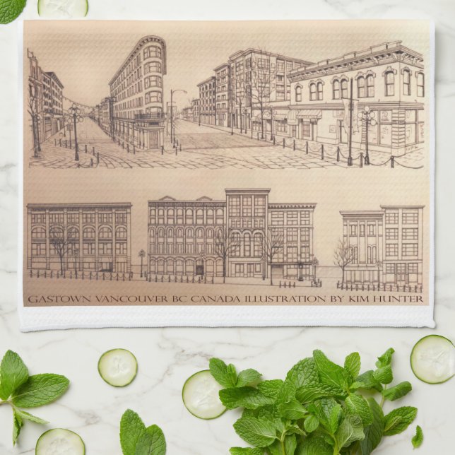 Toalla Vancouver Toalla de té de recuerdo de arte  (Doblado)