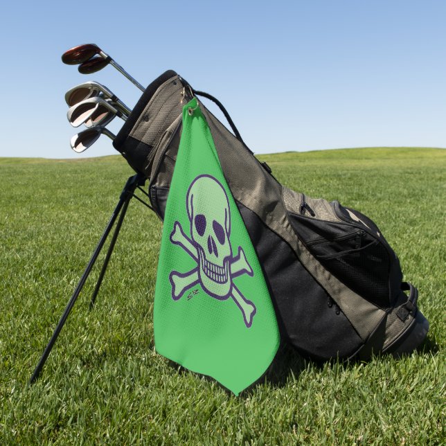 Toalla verde de golf de Green Skull (Verde)