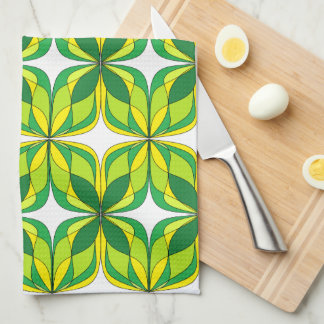 Toalla verde y amarilla retra del diseño