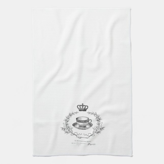 Toalla vintage de cocina francesa para té (Vertical)