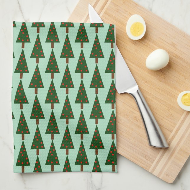 Toallas básicas de cocina de árboles de Navidad (Doblado Cuarto)