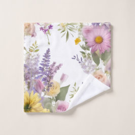 Toallas con diseño floral de primavera