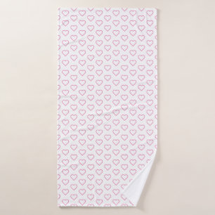 Toallas de baño blancas con corazón rosado - Elegi