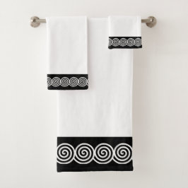 Toallas de baño con círculos en espiral abstractos