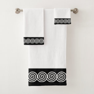 Toallas de baño con círculos en espiral abstractos