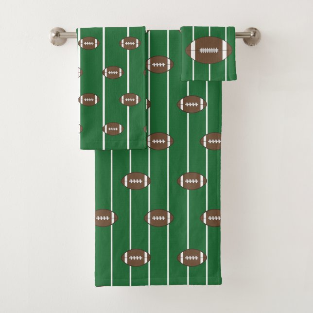 Toallas de baño con estampado de fútbol como regal (In situ)