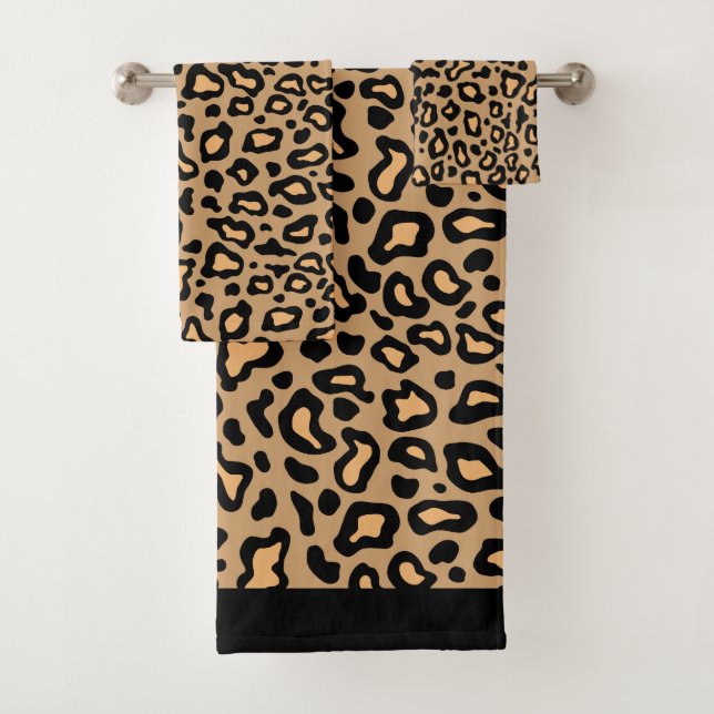 Toallas de baño con estampado de leopardo retro an (In situ)