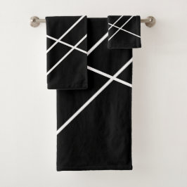 Toallas de baño con rayas diagonales sobre fondo n