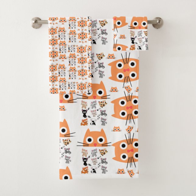 Toallas De Baño Conjuntos De Gatos De Encanto (In situ)