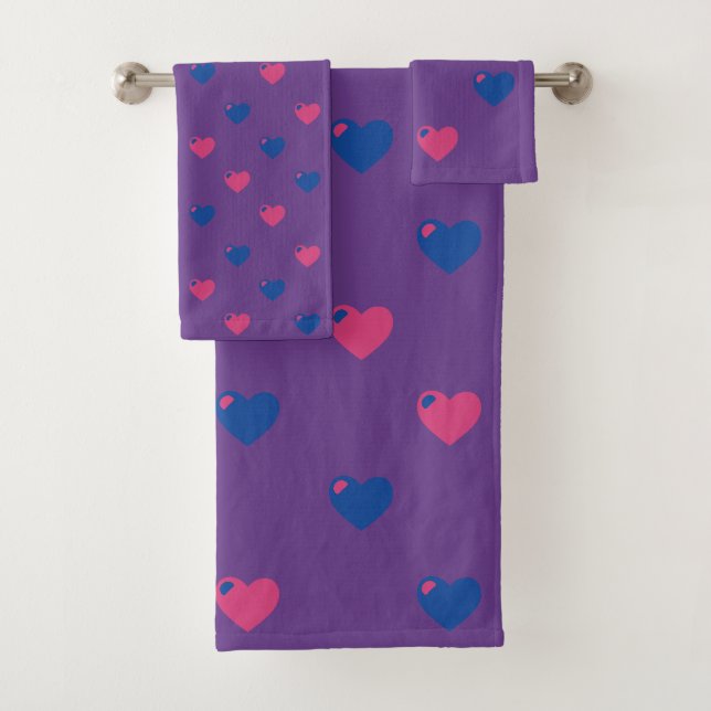 Toallas de baño corazones orgullo bisexual (In situ)