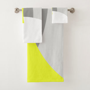 Toallas de baño de arte de color blanco gris amari