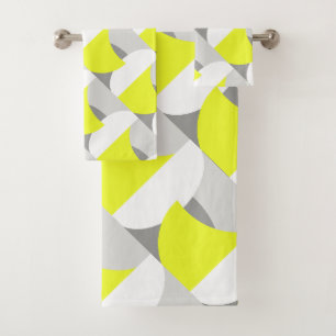 Toallas de baño de arte de color blanco gris amari