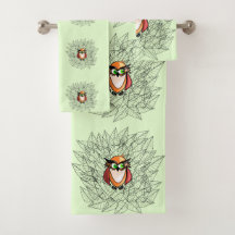 Toallas de baño de búhos lindos