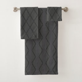 Toallas de baño de cables de teléfono (gris y negr