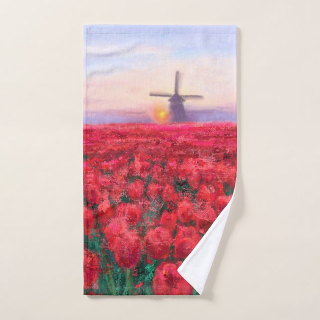 Toallas de baño de campo de tulipanes (Toalla de mano)